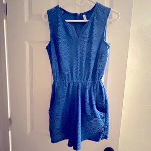 Royal Blue Lace Romper